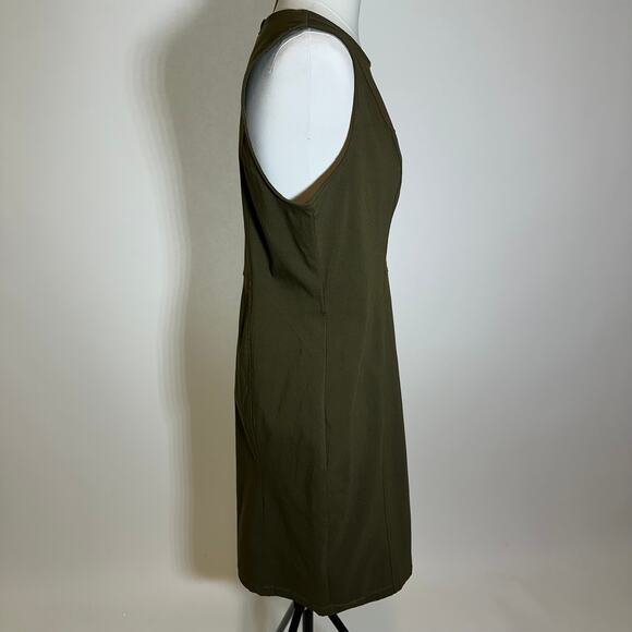 NWT Nina Leonard Olive Green Sleeveless Sheath Dress Career Womens Size Large L - Picture 3 of 12